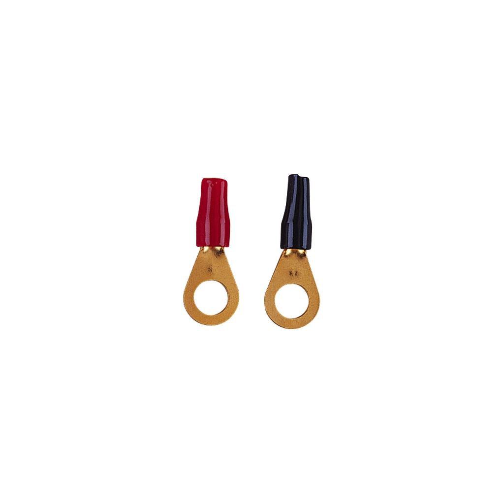 Red/Black Gold Plated Crimp Type Ring Terminal 8.5 mm Ring for 3.5 mm Cable