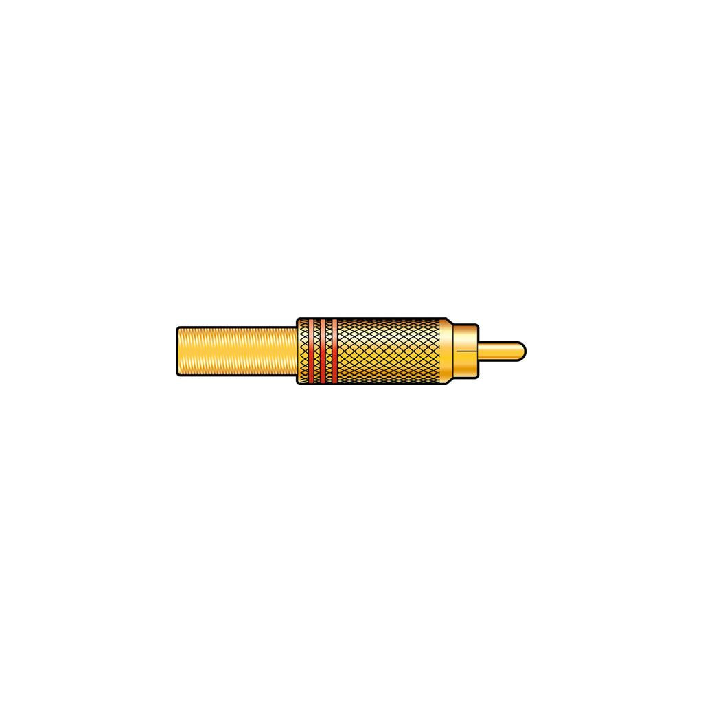 Gold plated RCA plug, Red