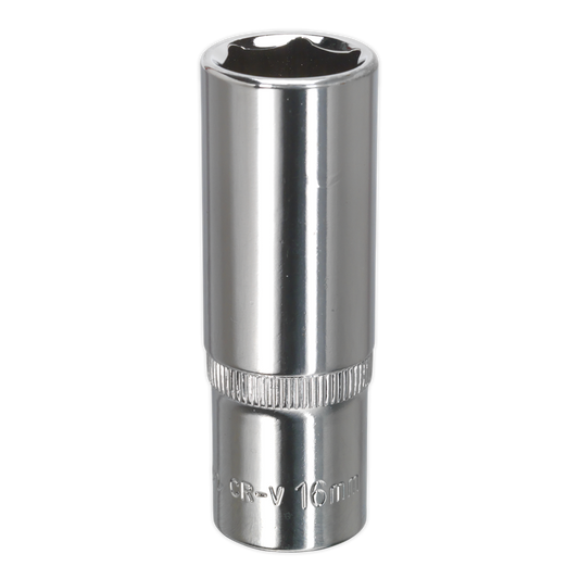 WallDrive&#174; Socket 16mm Deep 3/8"Sq Drive Fully Polished