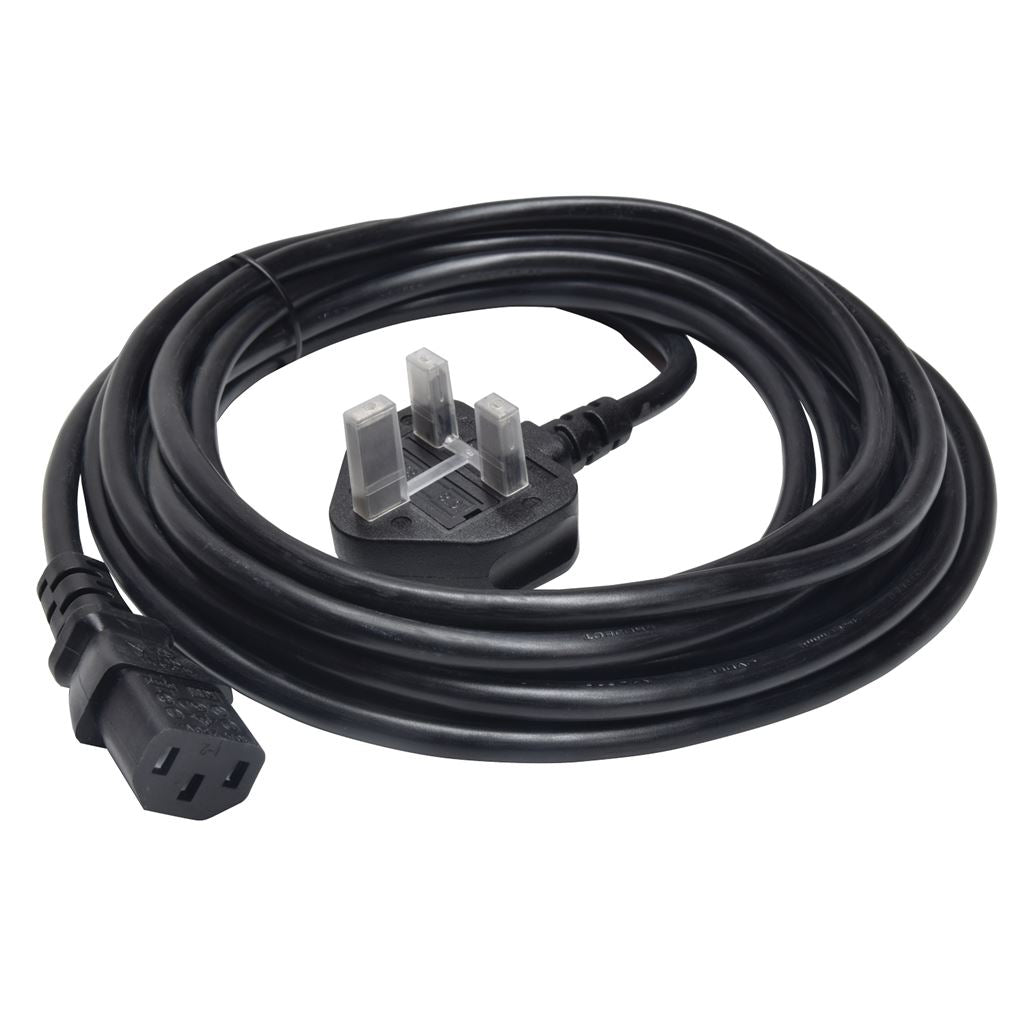 Mains Power Leads UK - IEC 10A - Plug Black 5.0m