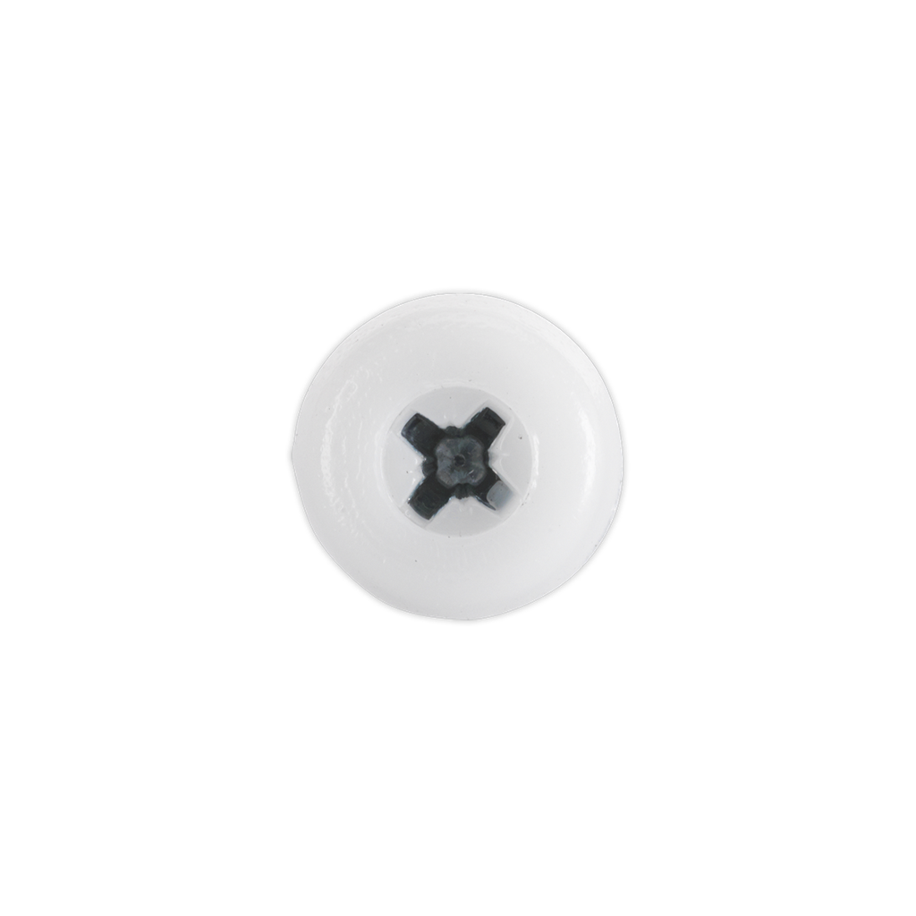 Numberplate Screw Plastic Enclosed Head 4.8 x 24mm White Pack of 50