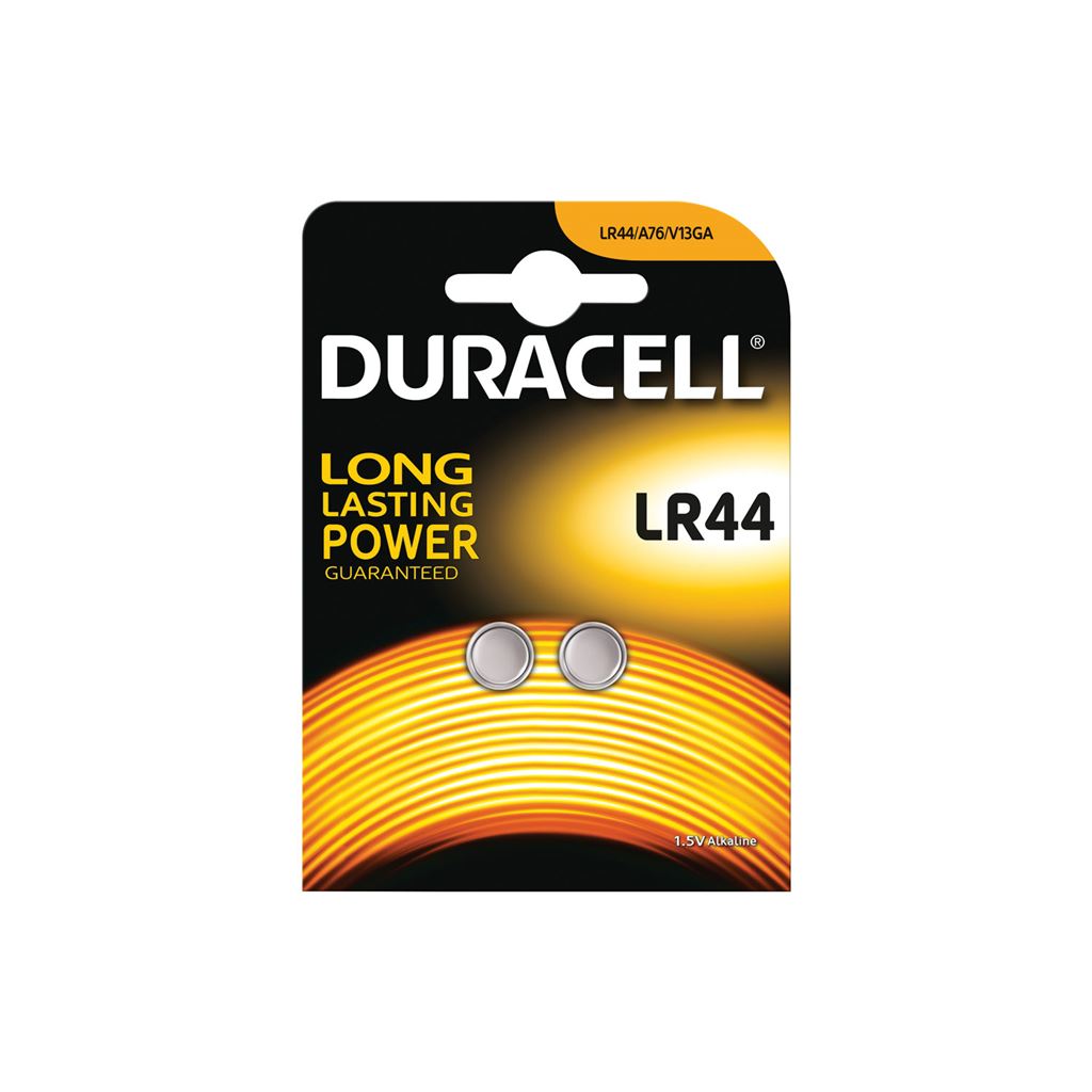 Duracell alkaline button battery - LR44 Card of 2