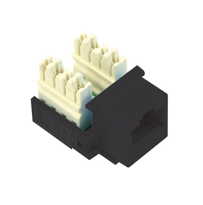 Black RJ45 Keystone Jack.