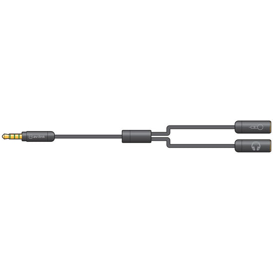 Precision Splitter Lead - 3.5mm Stereo Jack Plug to Headphone and Microphone Jack Sockets