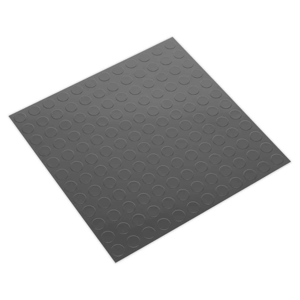 Vinyl Floor Tile with Peel & Stick Backing Silver Coin - Pack of 16