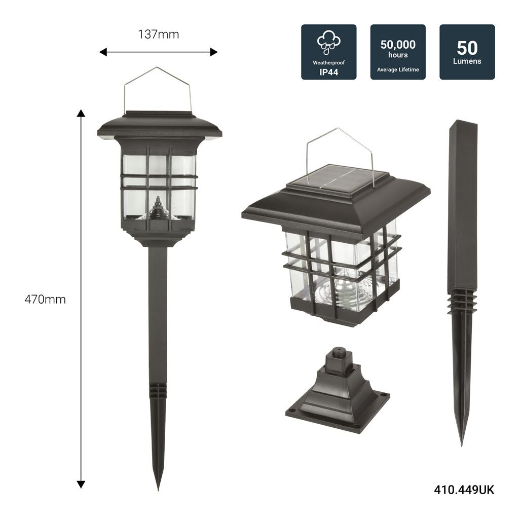 Bright Solar LED Garden Lantern - 8 Light - GARDEN-LHT