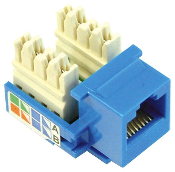 Blue RJ45 Keystone Jack.