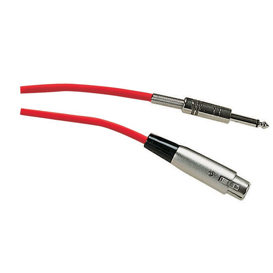 Standard Unbalanced 3 Pin XLR to 6.35 mm Jack Plug Microphone Lead 6M