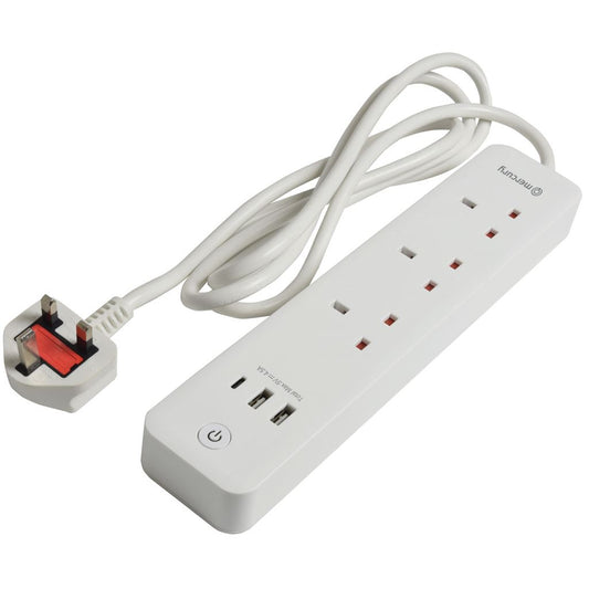 3-Gang WiFi Smart Power Strip with USB and Surge Protection - WF-E3