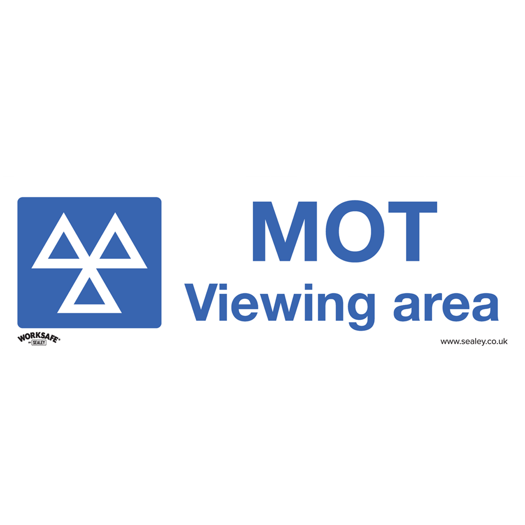 Warning Safety Sign - MOT Viewing Area - Rigid Plastic - Pack of 10