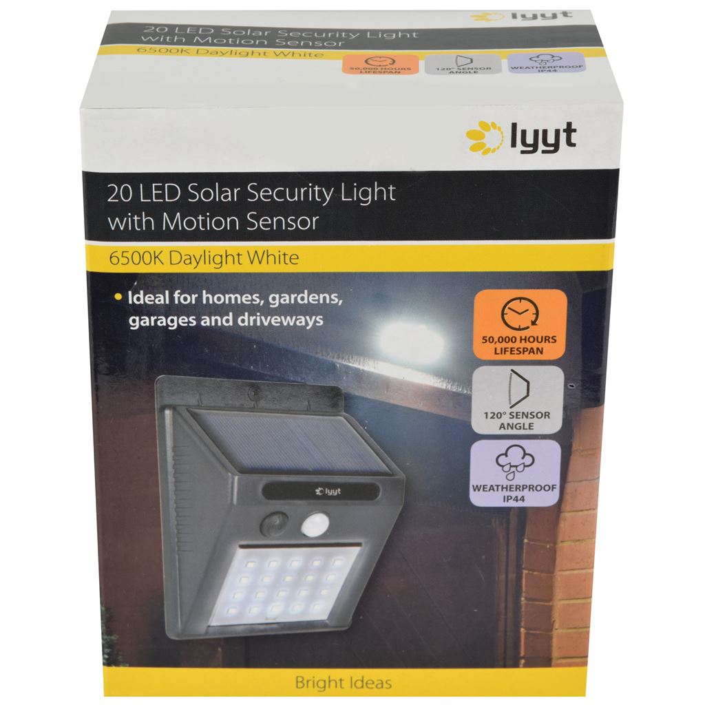 20 LED Solar Security Light with Motion Sensor - 20LED - 20LED-SSL