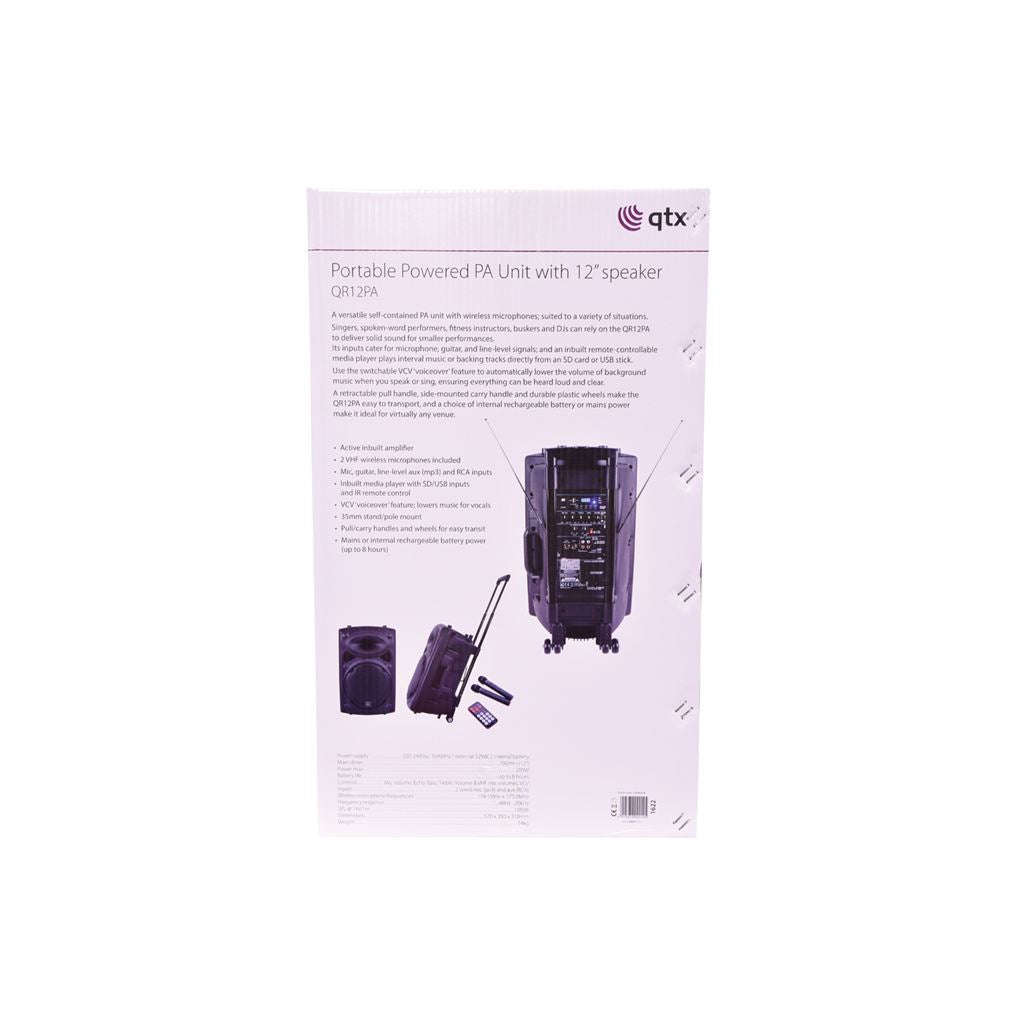 QR Series Portable Powered PA Units - QR12PA 12 inch