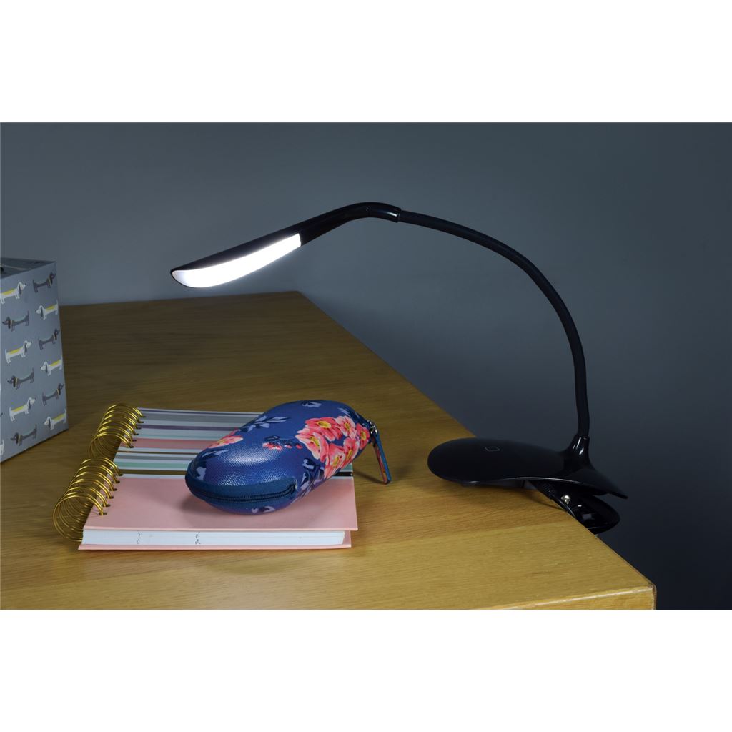 LED USB Clip On Desk Lamp - 14 - Blk - CLIP-LAMP-B