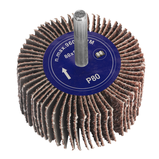 Flap Wheel &#216;80 x 50mm 80Grit 6mm Shaft