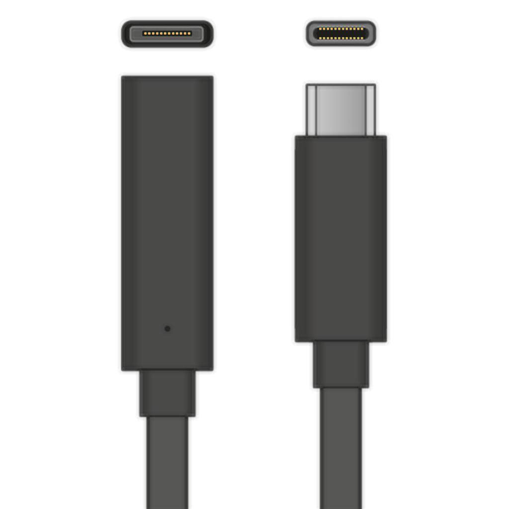 USB 3.0 Type-C Plug to Type-C Socket Lead 1.5m