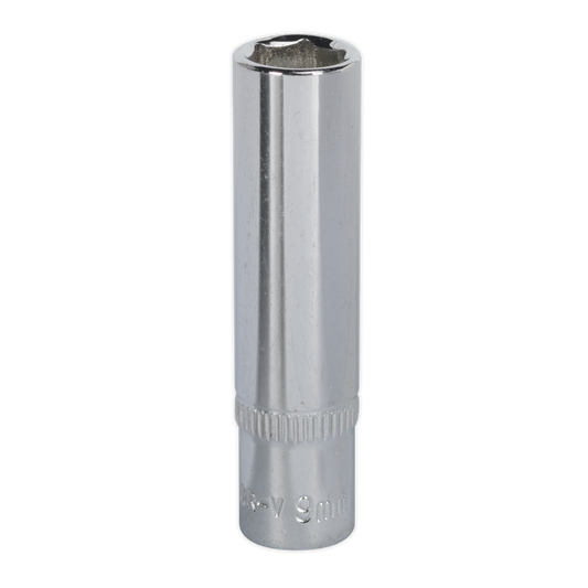 WallDrive&#174; Socket 9mm Deep 1/4"Sq Drive Fully Polished