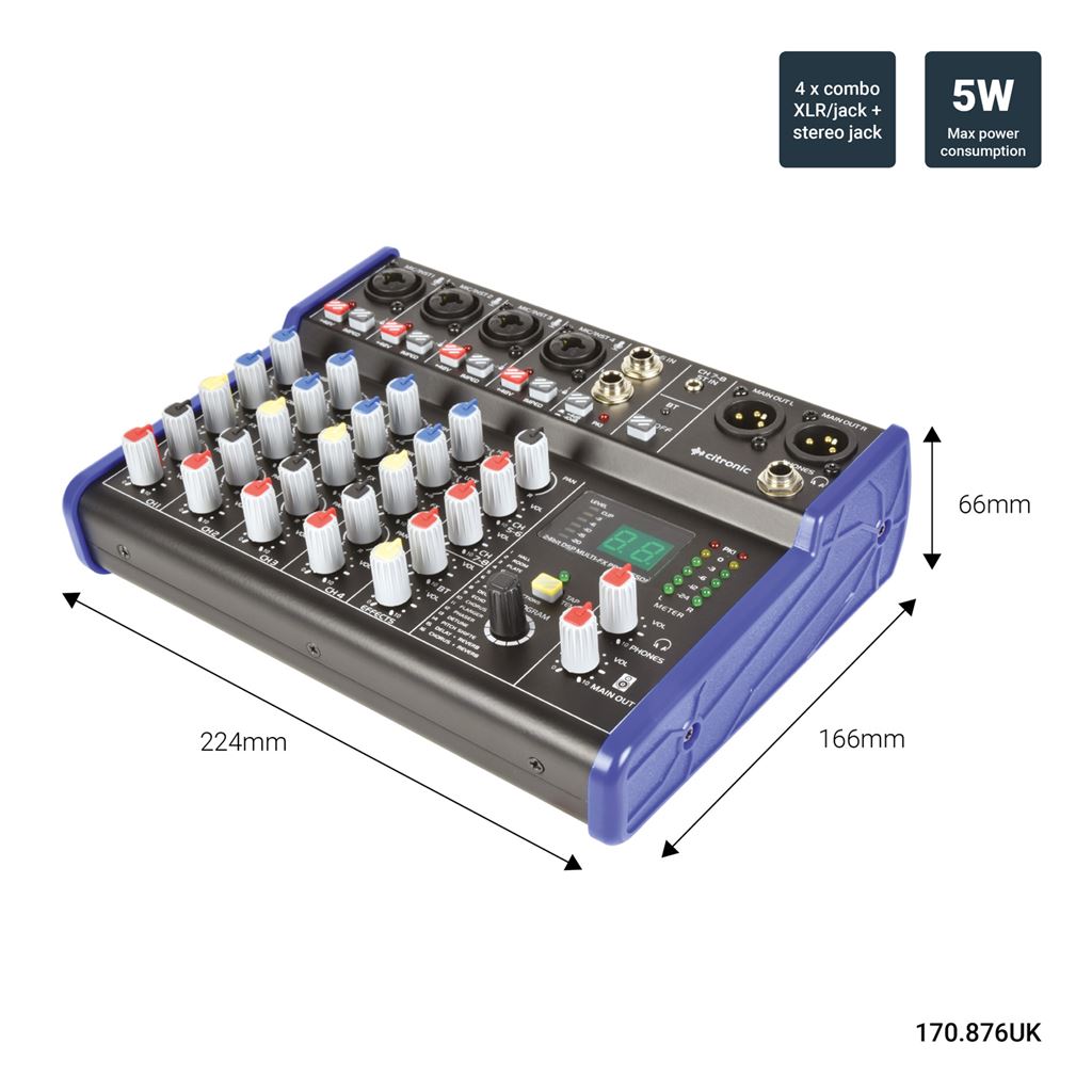 CSD Compact Mixers with BT wireless and DSP Effects - CSD-6 receiver