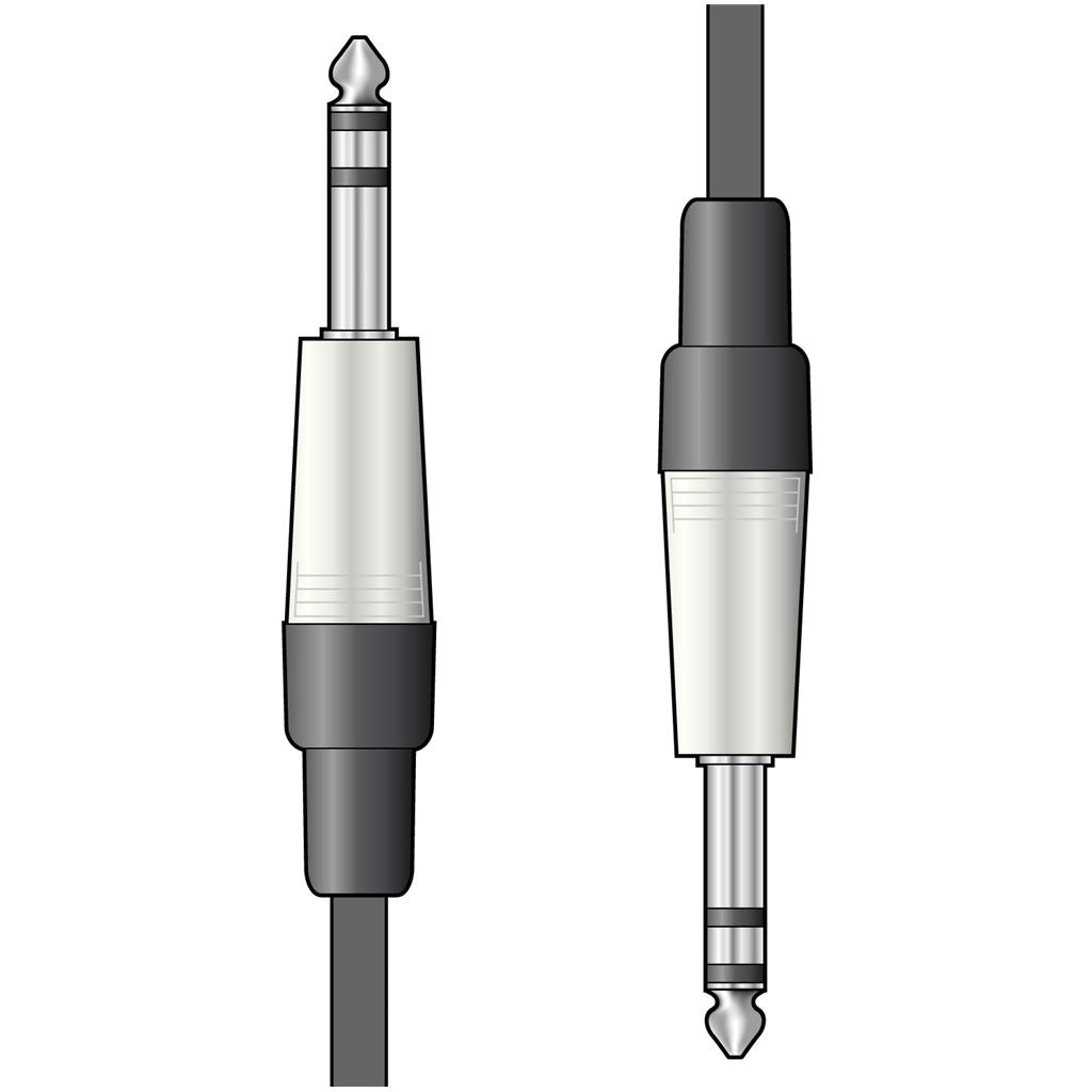 Classic Audio Leads 6.3mm TRS Jack Plug - 6.3mm TRS Jack Plug - 0.75m - S6J075