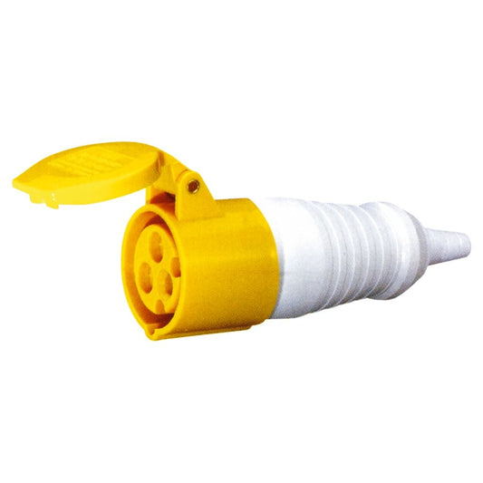 110 V Yellow 16 A 3 Contact High Current In-line Socket