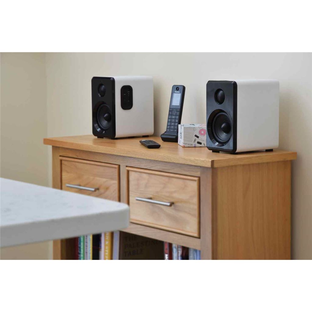 Active Bluetooth Bookshelf Speakers - White - ABS35WHT