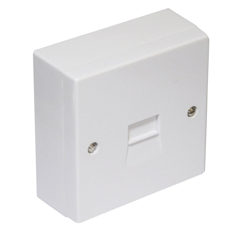 Surface Mounted 2/4A Master Telephone Socket and back box with Screw Connections