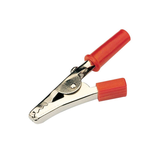 Crocodile clip with plastic handles, 52mm, Red