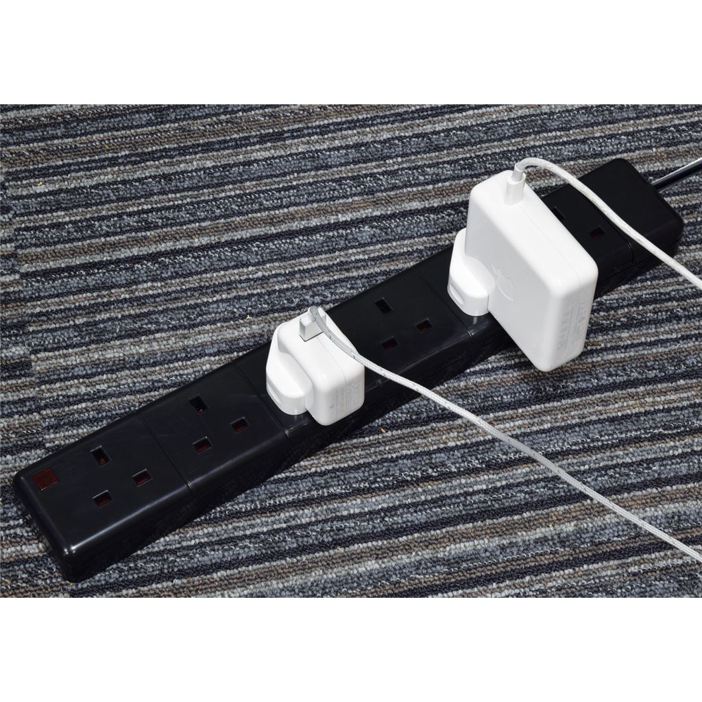 6-Gang Trailing Socket - black