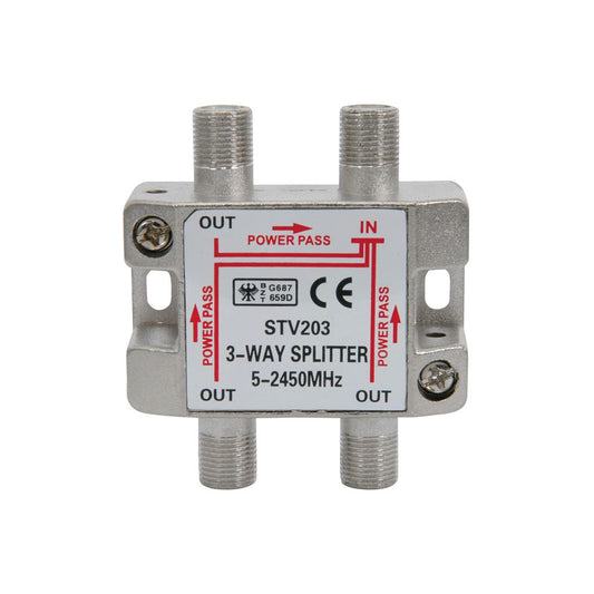 Satellite Metal F Splitters 5-2250MHz - 3-way