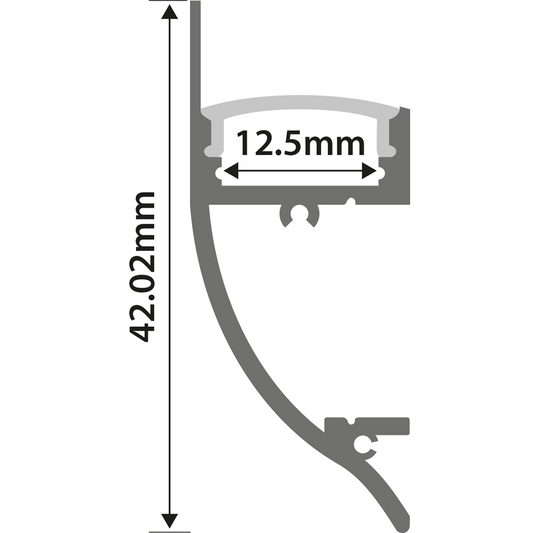 Aluminium LED Tape Profile - Dado Rail - 1m - AL1-D4217