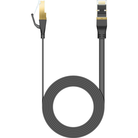 FLAT CAT 8 High Speed 2000Mhz Ethernet LAN Cable in Black