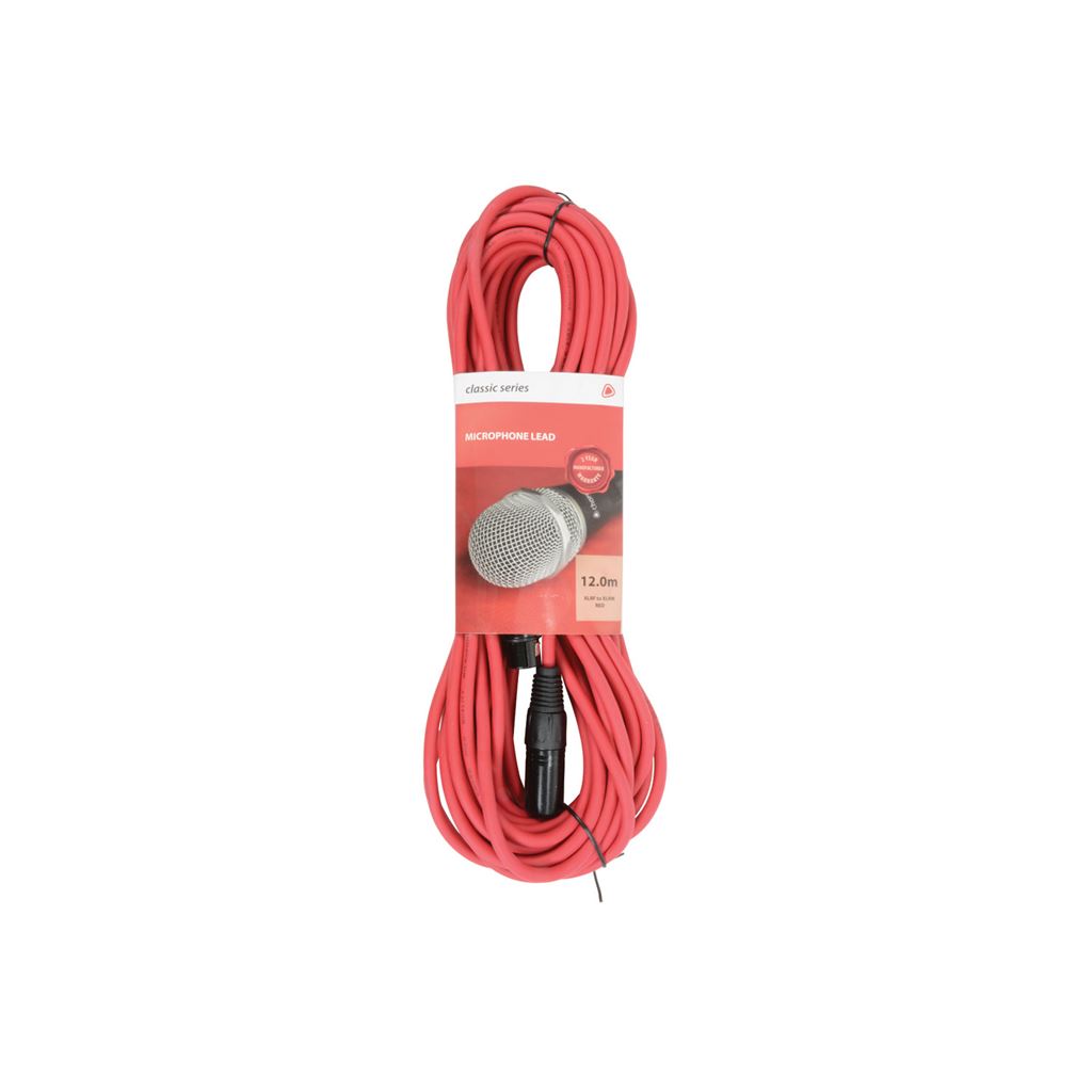 Classic Microphone Leads XLR Female - XLR Male - 12.0m Red - XF-XM1200RD