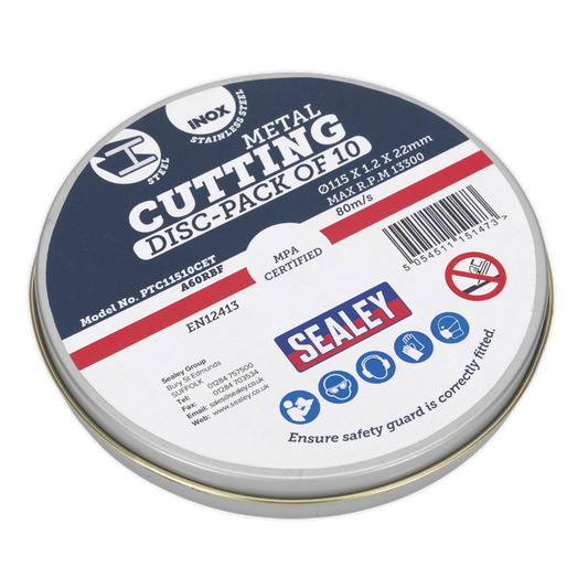 Cutting Disc &#216;115 x 1.2mm &#216;22mm Bore Pack of 10