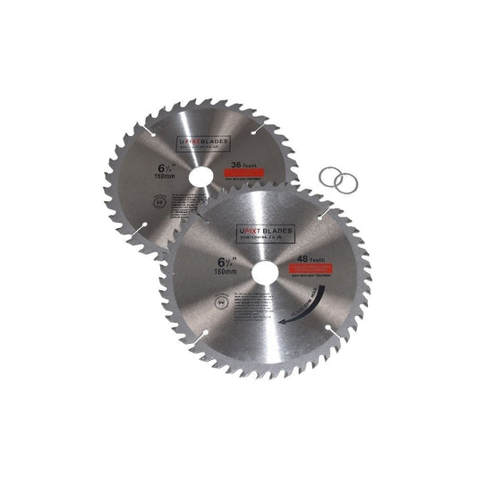 Circular Saw Blades 160mm x 20mm TCT Tungsten Carbide Teeth 36 and 48 Tooth Twin Pack