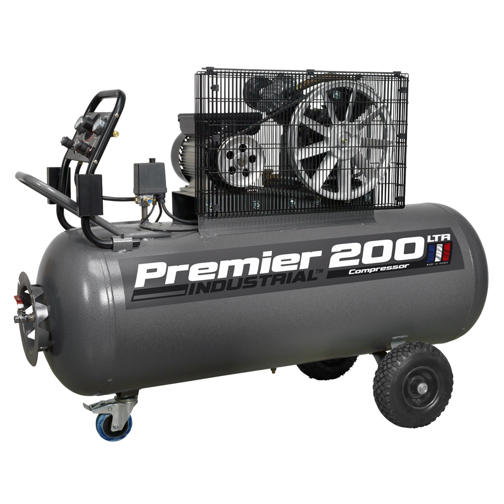 Air Compressor 200L Belt Drive 3hp with Front Control Panel