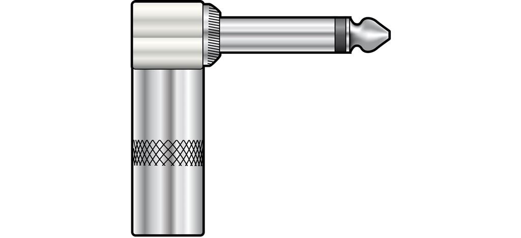 6.3mm Jack Plug - Heavy duty jack, right angle, mono