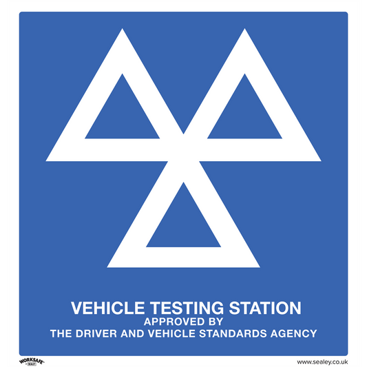 Warning Safety Sign - MOT Testing Station - Rigid Plastic - Pack of 10