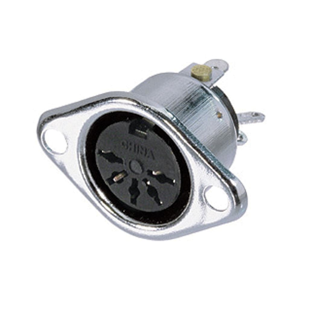 REAN NYS324 3 Pin Female DIN Chassis Socket With Silver Plated Contacts