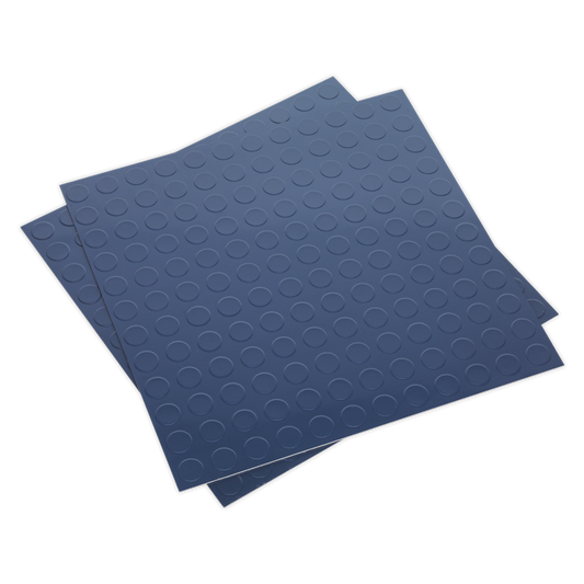 Vinyl Floor Tile with Peel & Stick Backing - Blue Coin Pack of 16