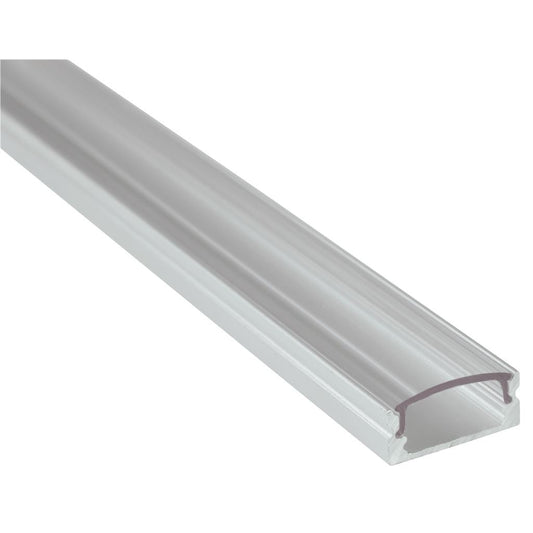 Aluminium LED Tape Profile - Short Crown - Transparent Capping - 2m Clear - AL2-C1709C