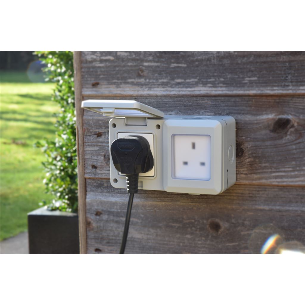 Weatherproof 2 Gang Outdoor Socket - IP55