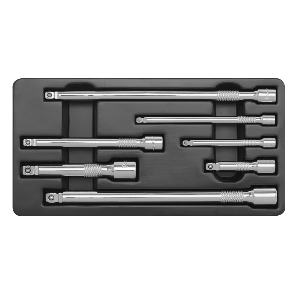 Wobble/Rigid Extension Bar Set 7pc 1/4", 3/8" & 1/2"Sq Drive