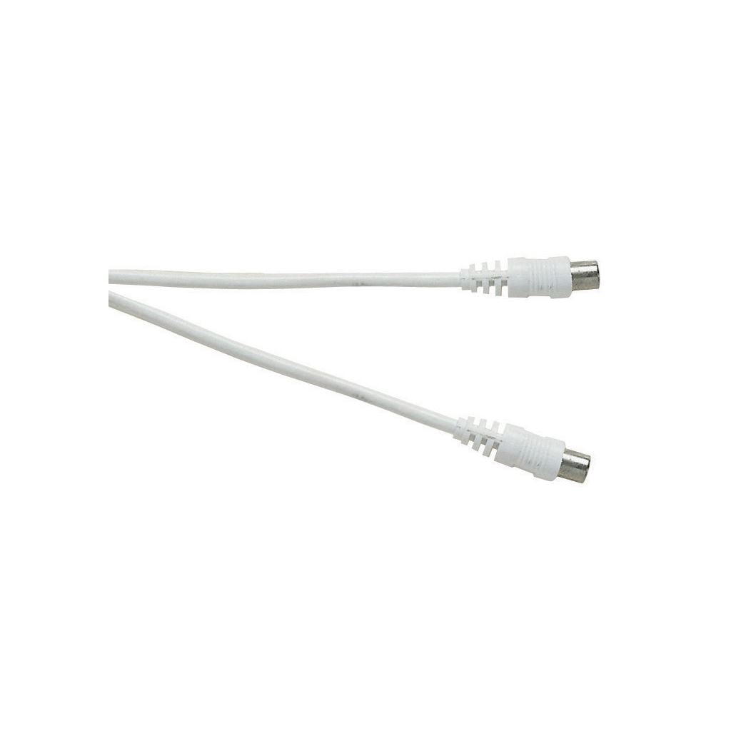 Standard Coaxial Plug to Coaxial Socket TV and Video Lead White