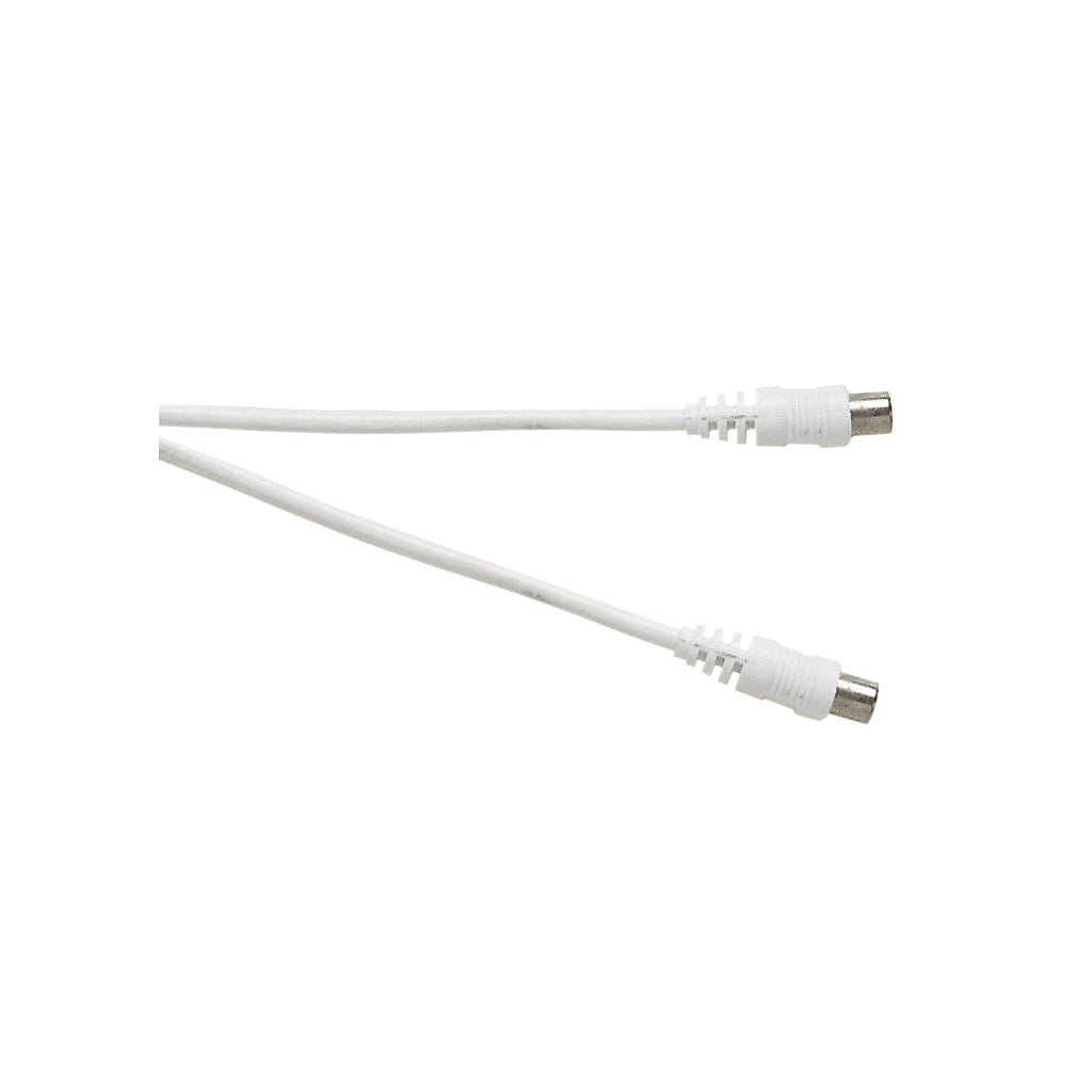 Standard Coaxial Plug to Coaxial Socket TV and Video Lead White