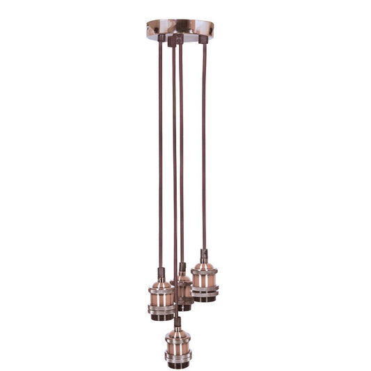 Quad E27 Pendant Cordsets - Bright Copper - 4P-E27-CPR