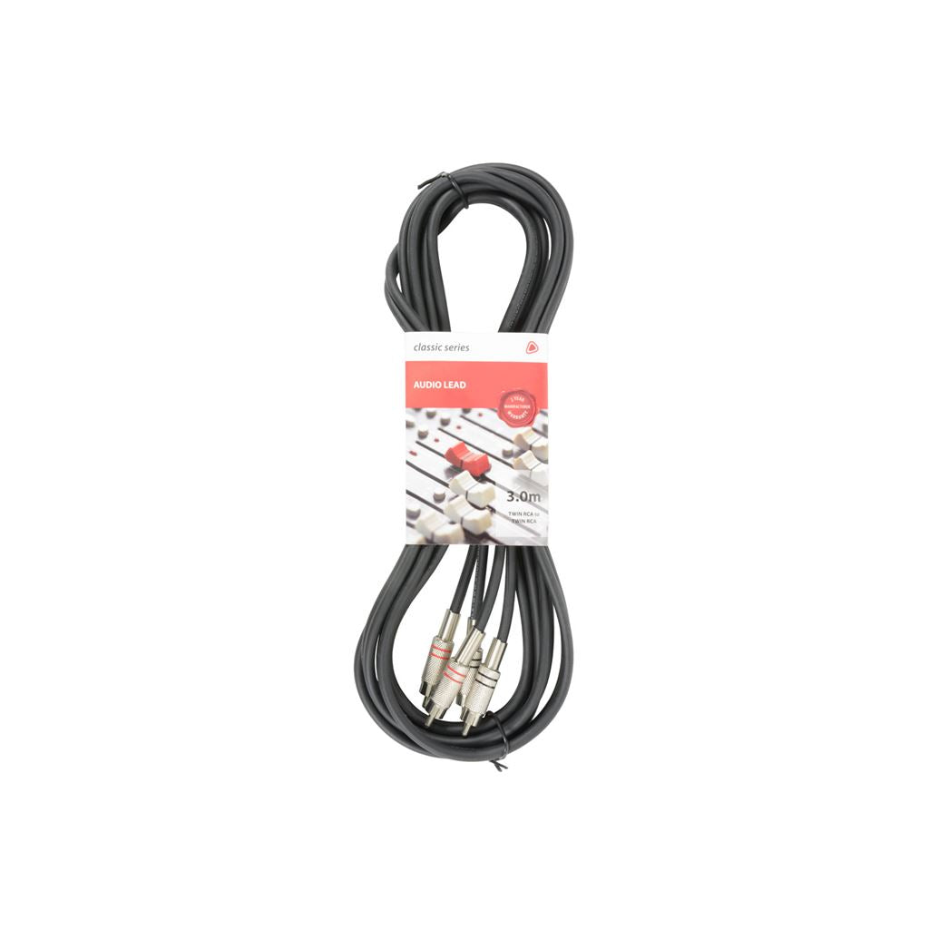 Classic Audio Leads 2 x RCA Plugs - 2 x RCA Plugs - 3.0m - 2R-2R300