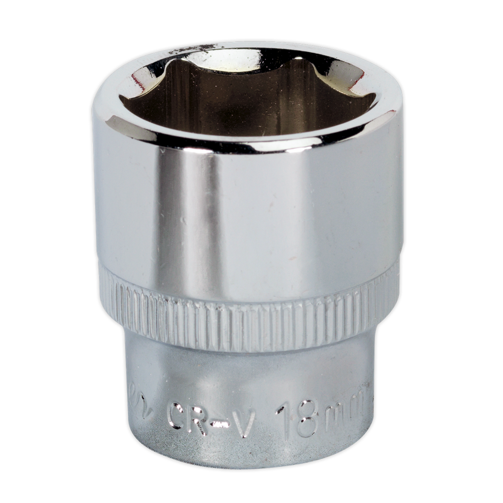 WallDrive&#174; Socket 18mm 3/8"Sq Drive Fully Polished