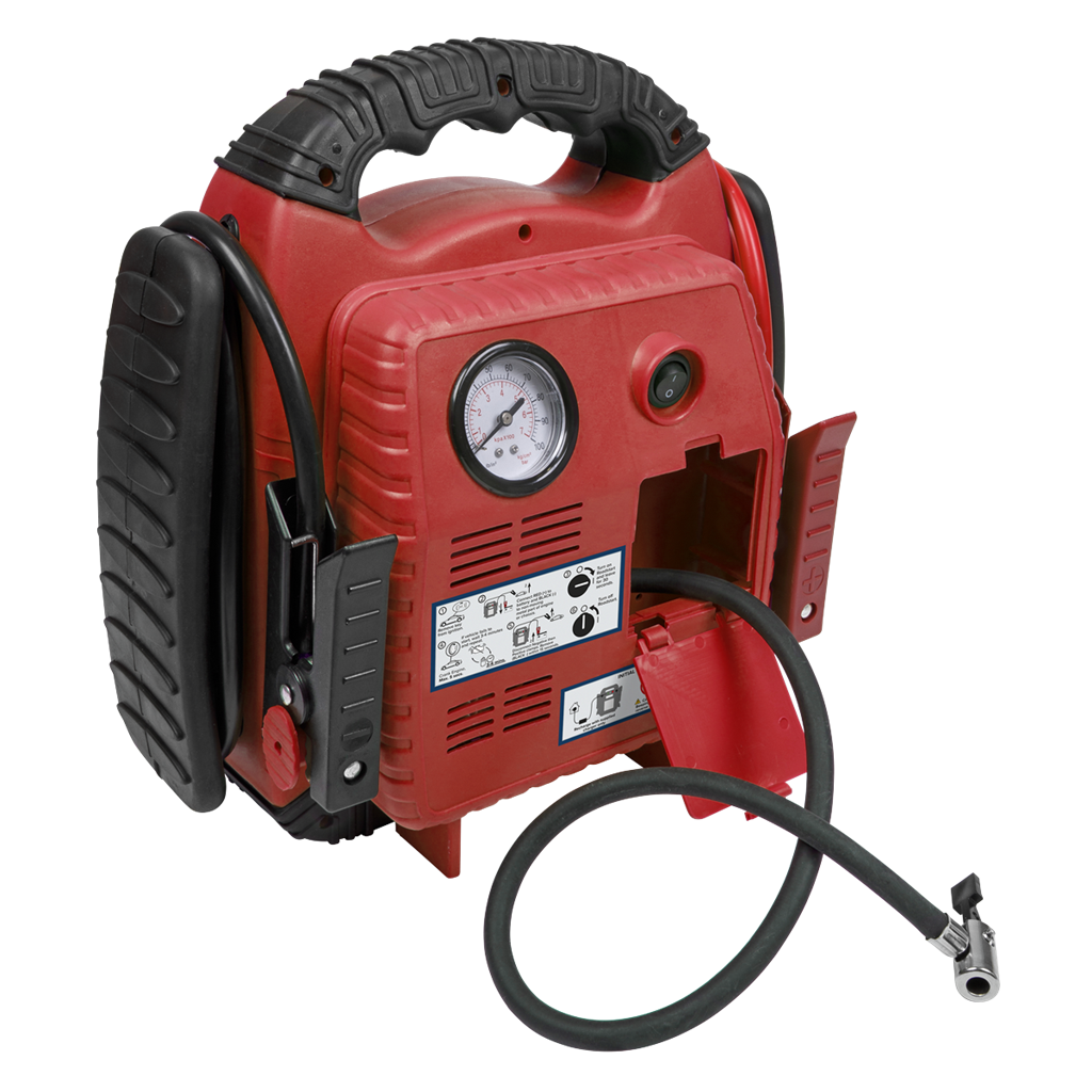 RoadStart&#174; Emergency Jump Starter with Air Compressor 12V 900 Peak Amps