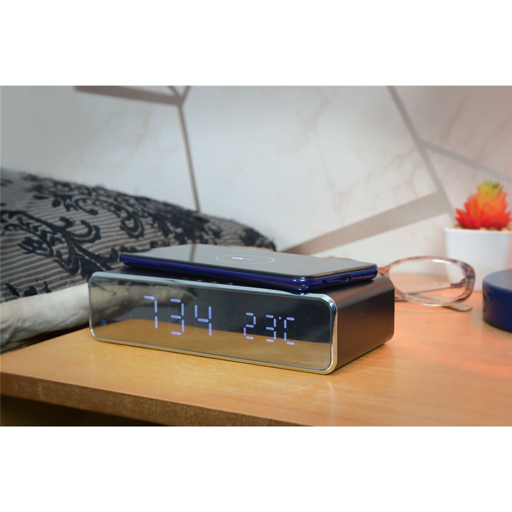 Recharge: Wireless Fast Charging Digital Alarm Clock - Black