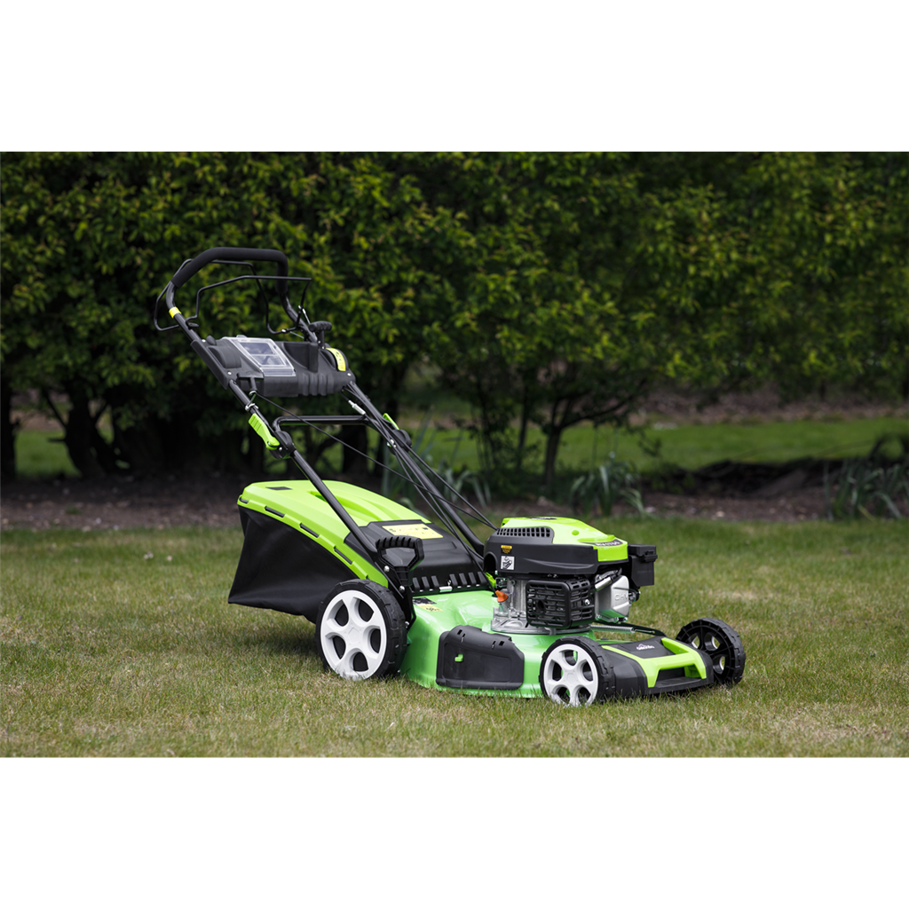 Dellonda Self-Propelled Petrol Lawnmower Grass Cutter, 144cc 18"/46cm 4-Stroke