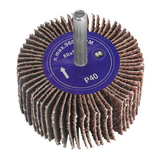 Flap Wheel &#216;80 x 50mm 40Grit 6mm Shaft